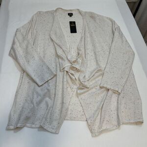 Lee Women's Long Cardigan Sweater Size XL‎ Ivory Confetti Color New SKU 1201